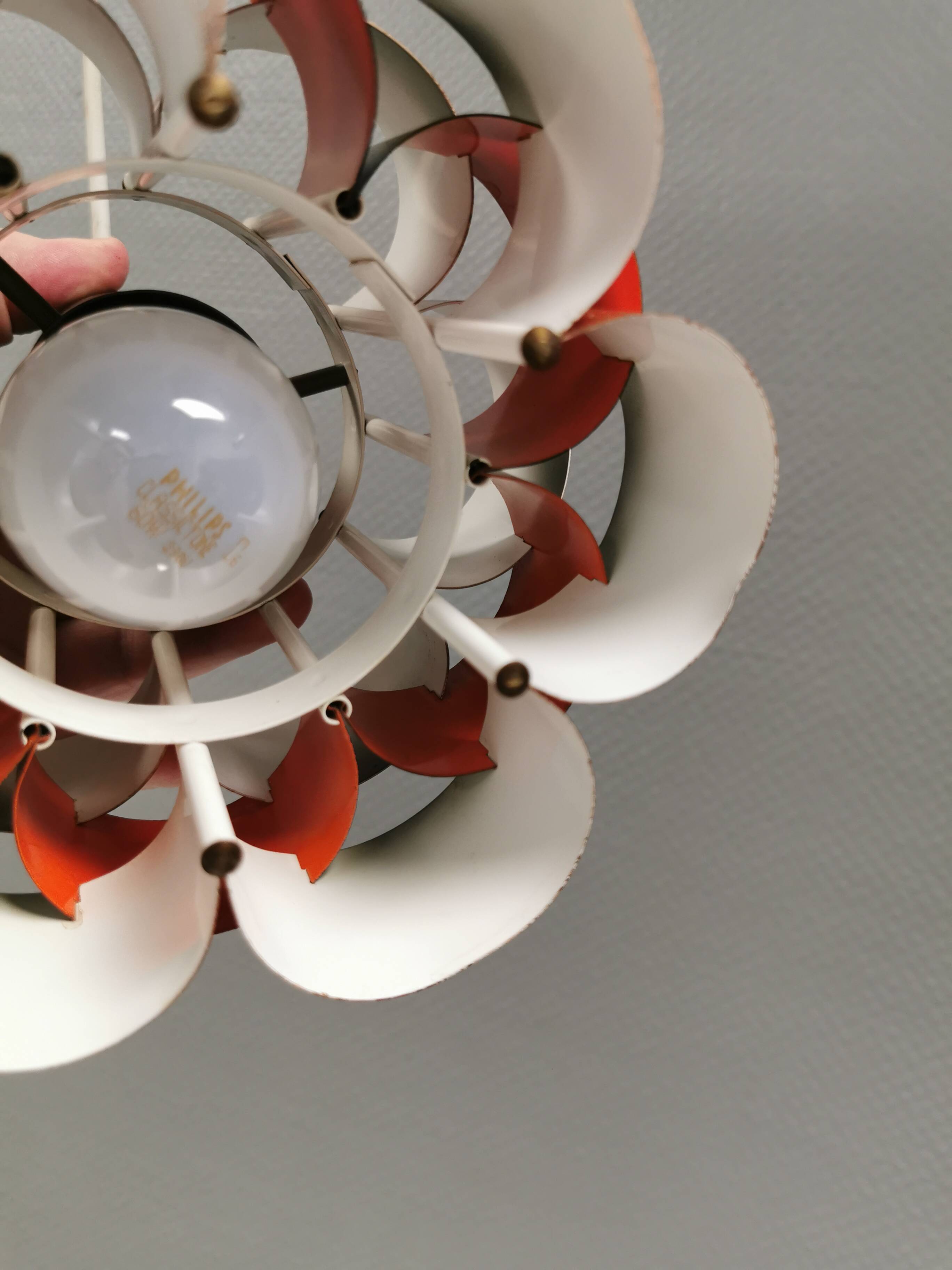 A pendant lamp, designed by Danish Werner Schou 1960-70s.