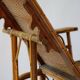 Vintage reclining armchair in rattan and bamboo, French Riviera, year