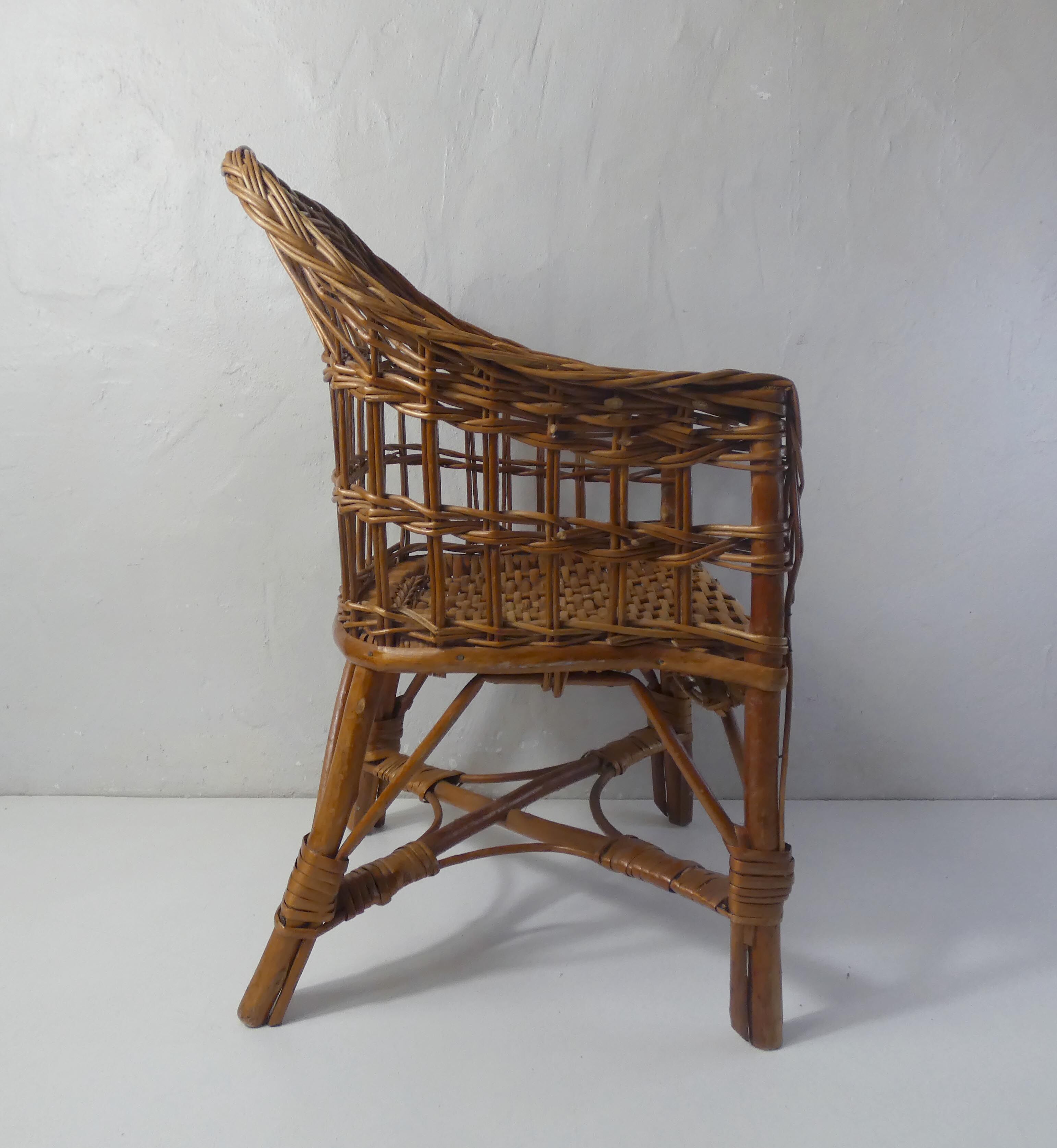 Rattan armchair for children