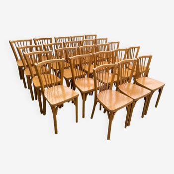 Set of 17 Baumann "Fanett" style bistro chairs by Tapiovaara