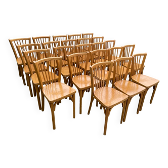 Set of 17 Baumann "Fanett" style bistro chairs by Tapiovaara