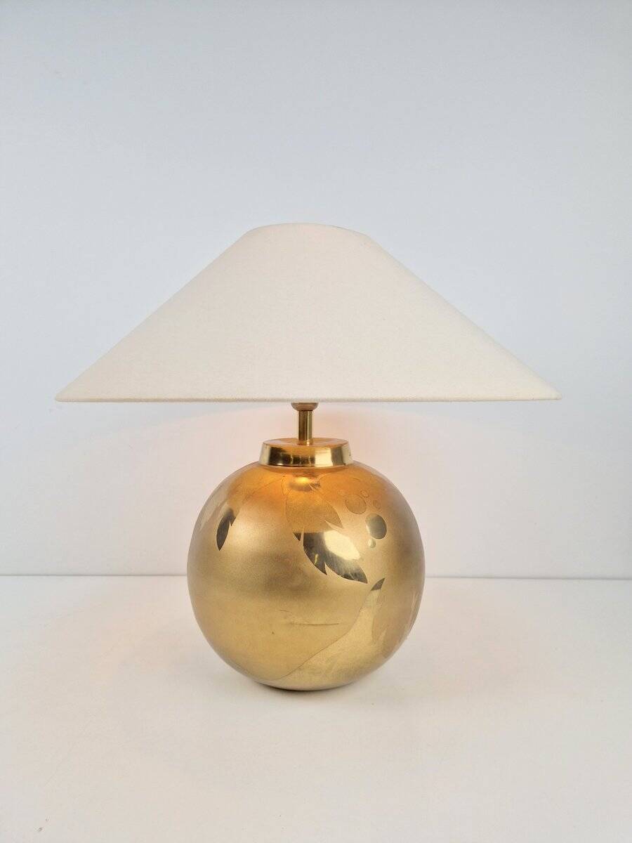 Vintage Sphere Brass Table Lamp by Louis Drimmer, France, 1970s