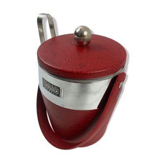 Original Indulga Modell red faux leather vintage ice bucket