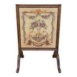 Wooden and embroidered fabric fireplace screen 94X62