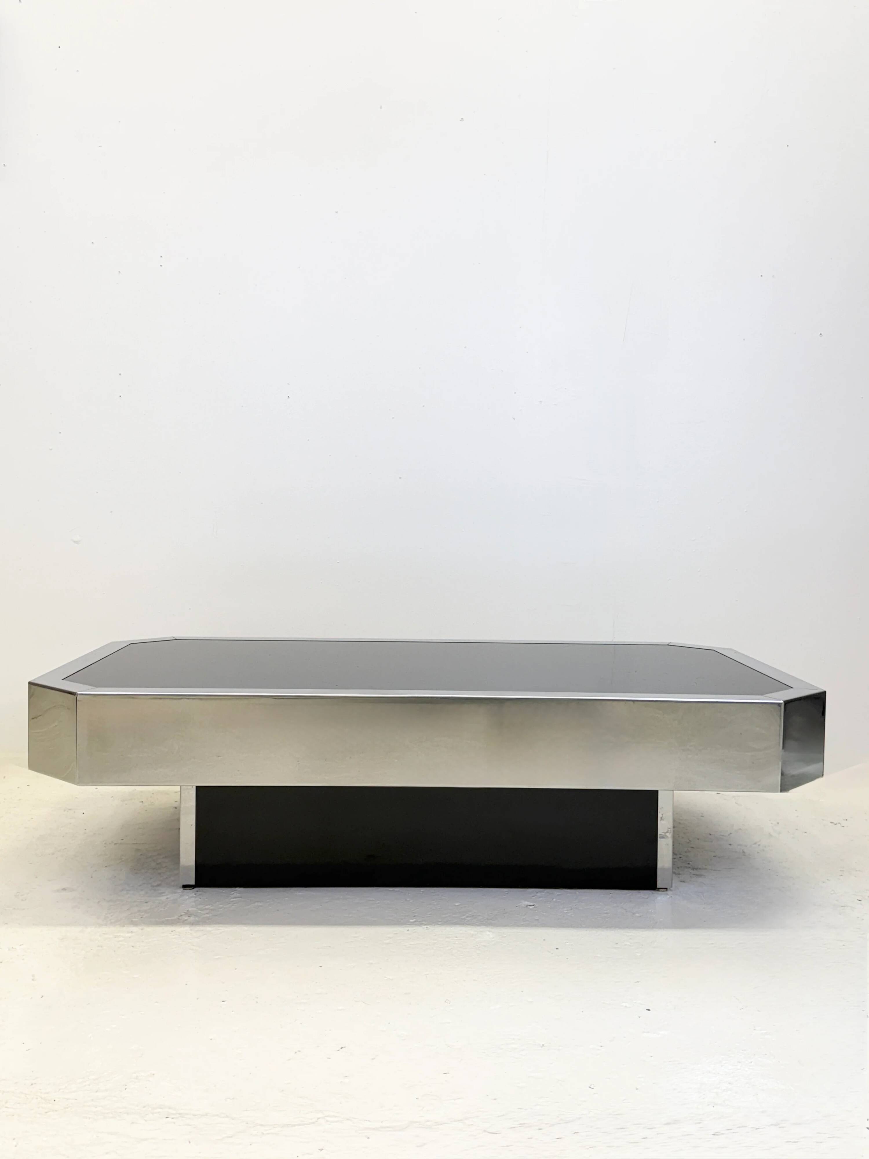 Table basse chromée DLG “Willy Rizzo”, Italie, 1970s
