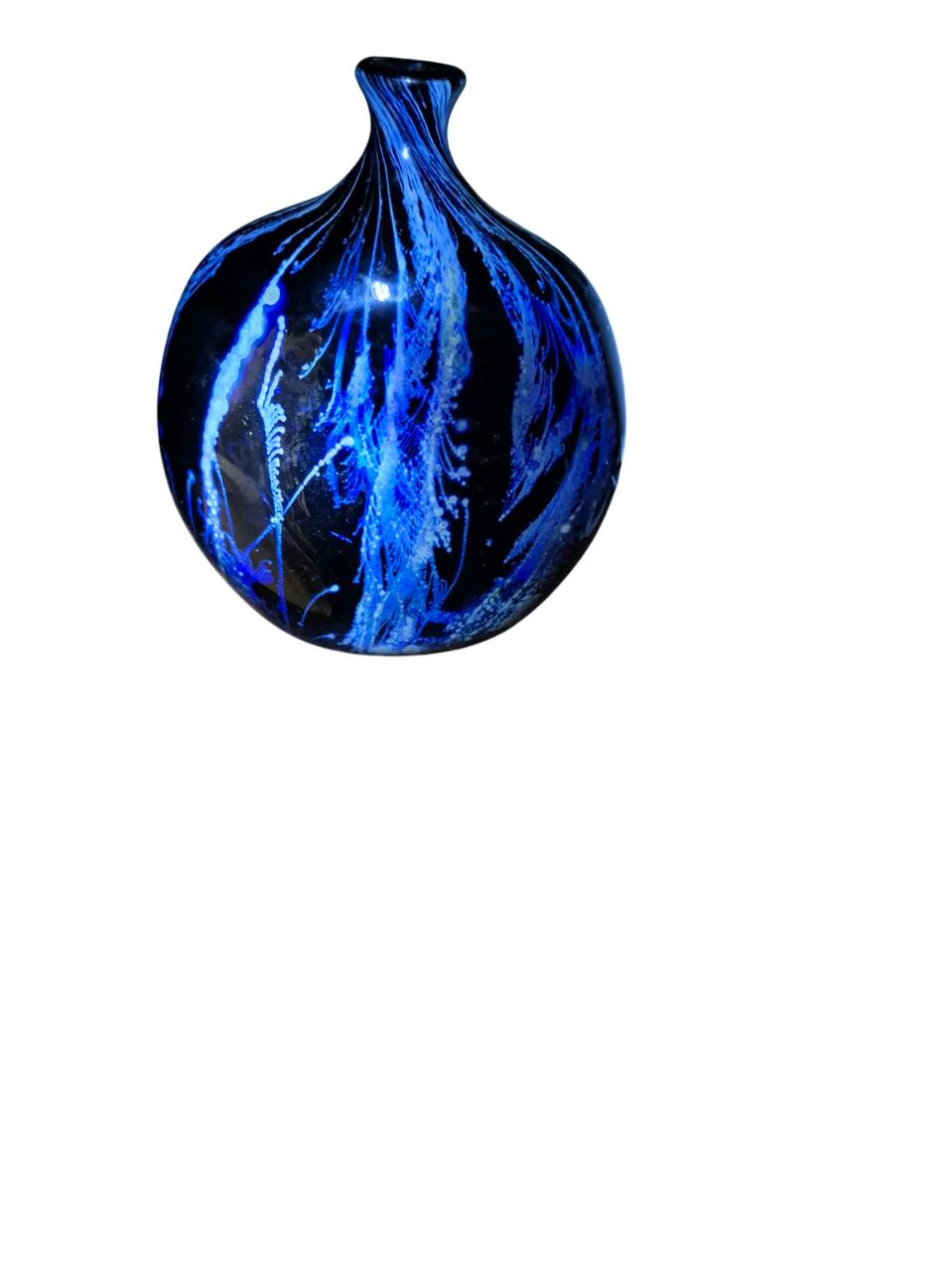 vase oblong larochére noire et bleu avec  XX siècle