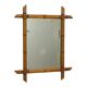 French Wooden Mirror, Faux Bamboo Chinoiserie, 57x47cm