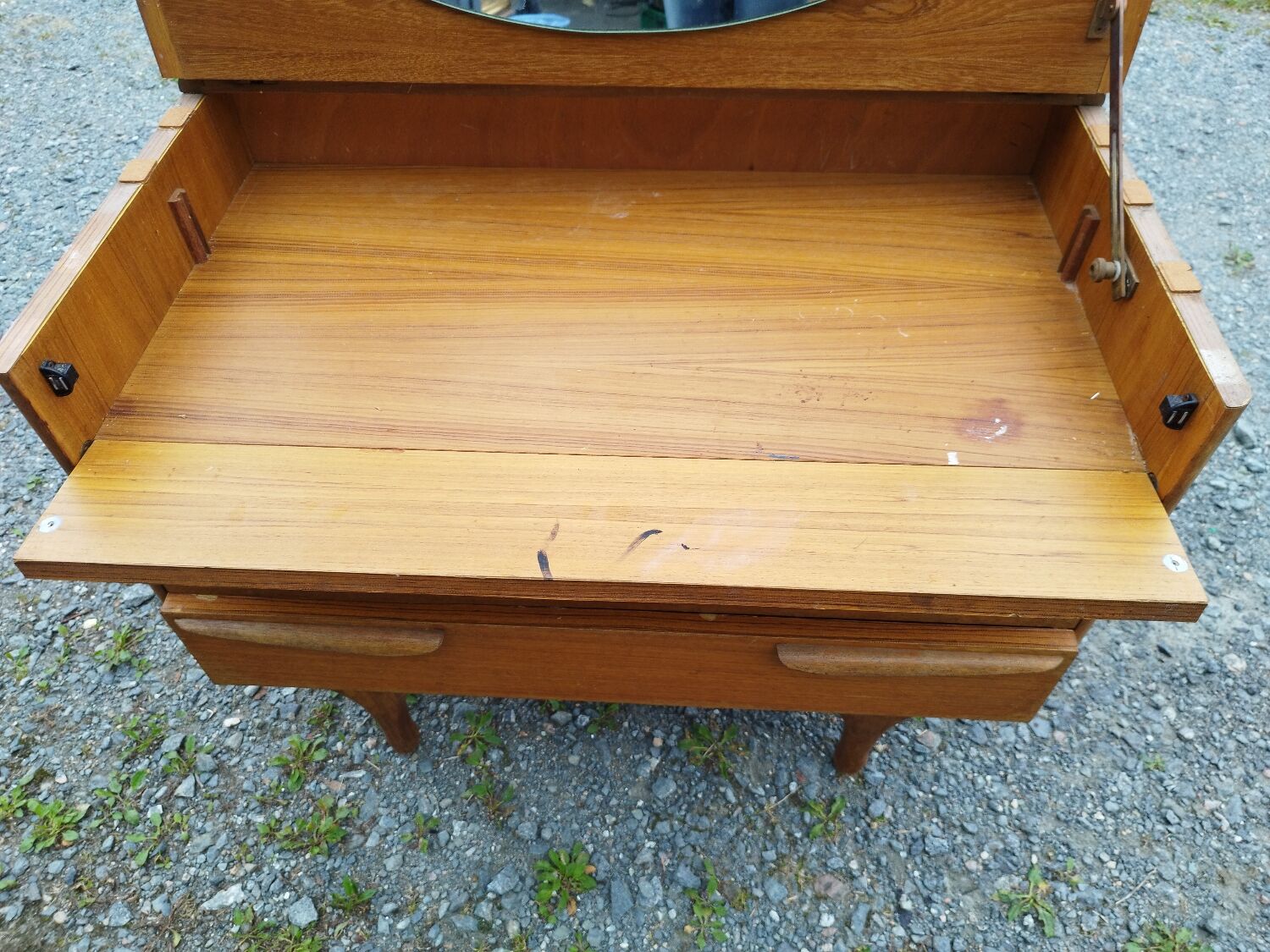 Scandinavian teak dressing table chest of drawers