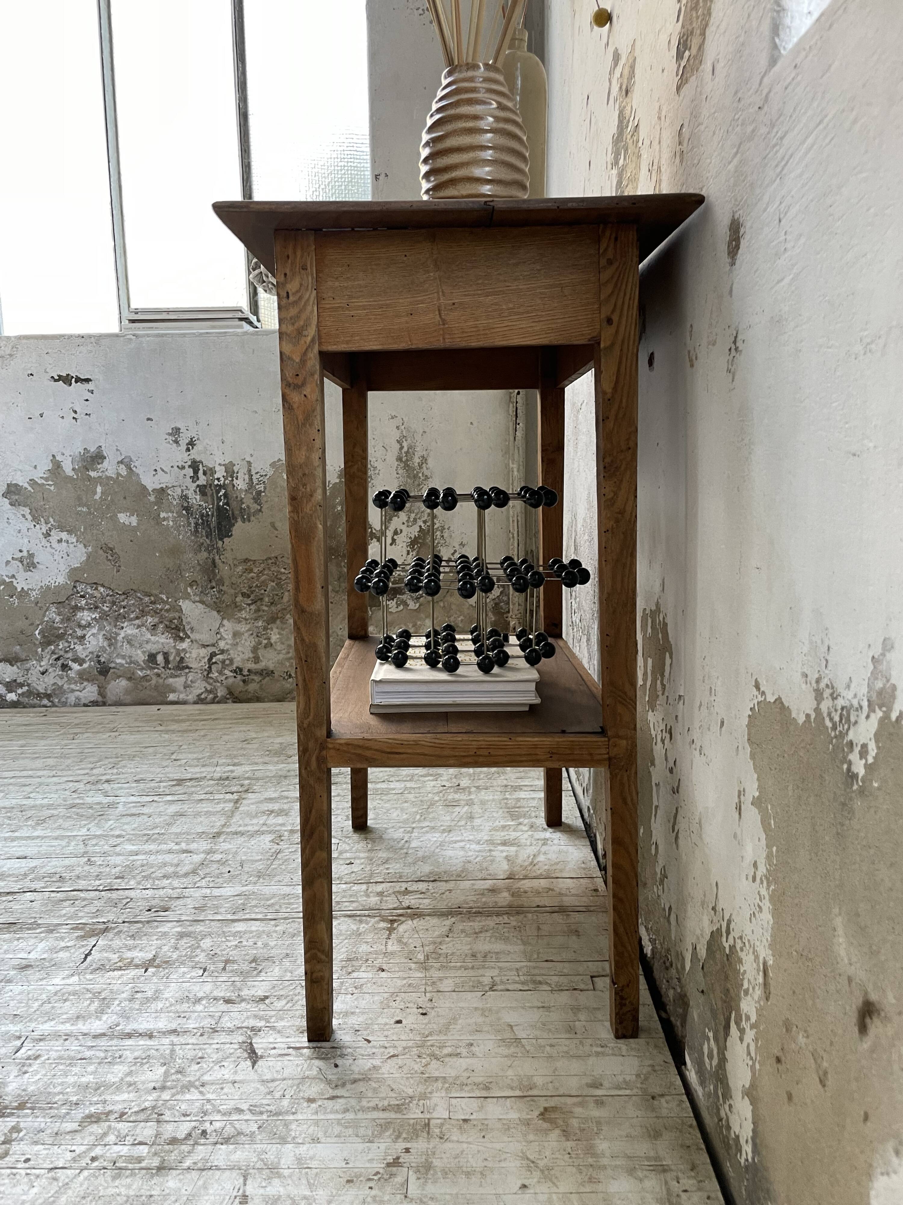 Oak spindle leg console table