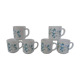 6 mugs veronica blue flowers Arcopal France vintage