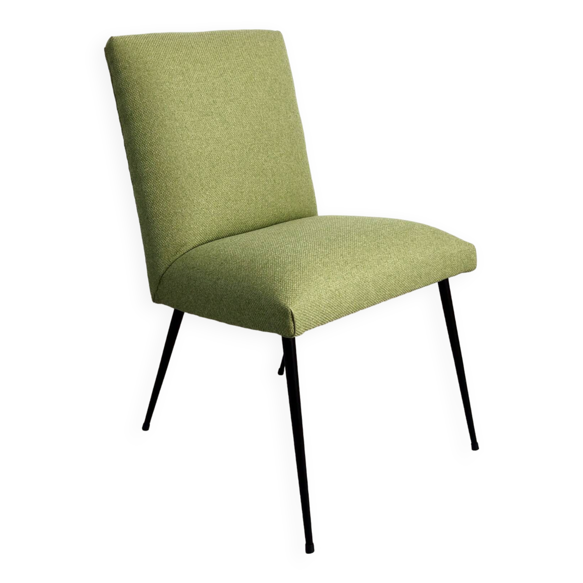 Vintage restored fabric and metal chair from the 50s/60s