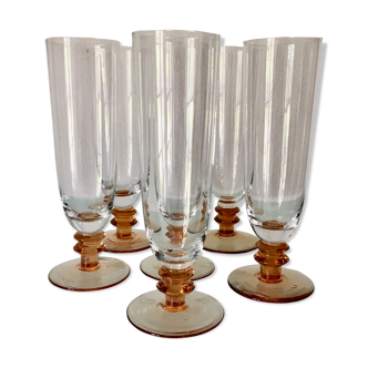 Set of 6 vintage champagne flutes