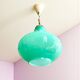 Lustre en verre opalin turquoise des années 50