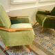 Club Chair fabric with armrests teak 50s 60s