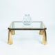 Peter Ghyczy brass and glass coffee table, Netherlands, 1980s