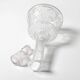 Clear Pressed Glass Floral Patterned Wine Bottle with Stopper / Italy /1930