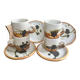 Coffee cups and plates Poterie de La Colombe tachist stoneware 50/60