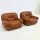 Cognac brown leather Sapporo armchair for Mobil Girgi