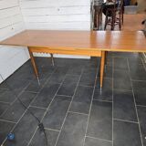 Vintage rectangular table with 2 extensions from the 60s