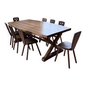 Ensemble table et 8 chaises - mobilier