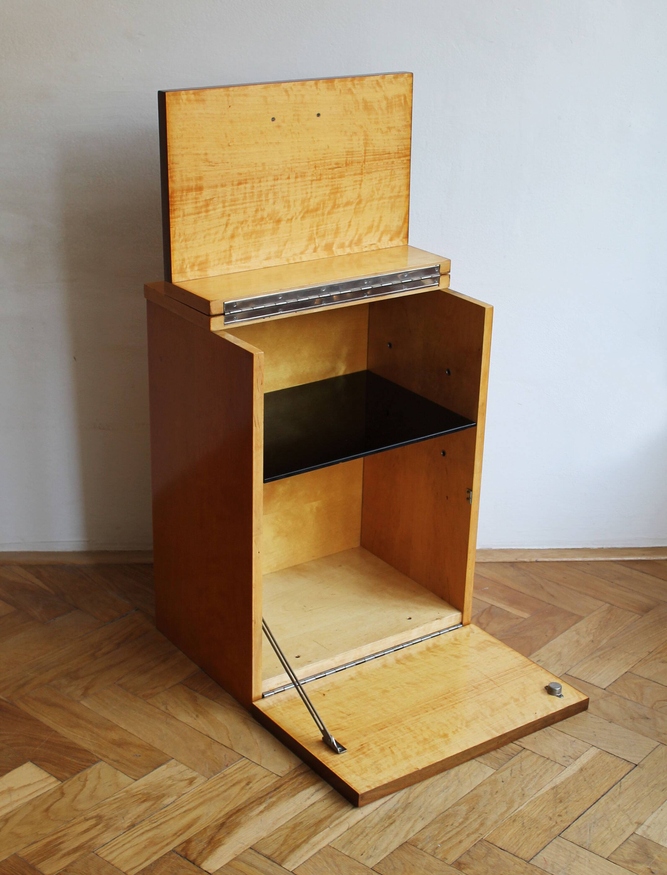 1960s Minimalist Drinks Cabinet with Top and Front Opening