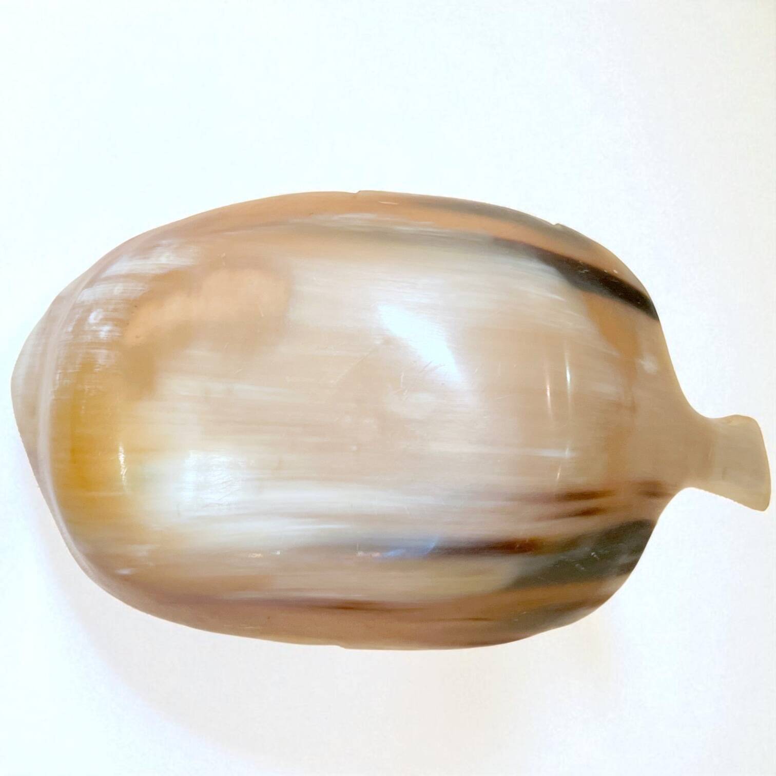 Vintage 1970s natural horn leaf tray - leaf bowl
