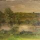 Antique painting, landscape with pond, signed and dated 1895