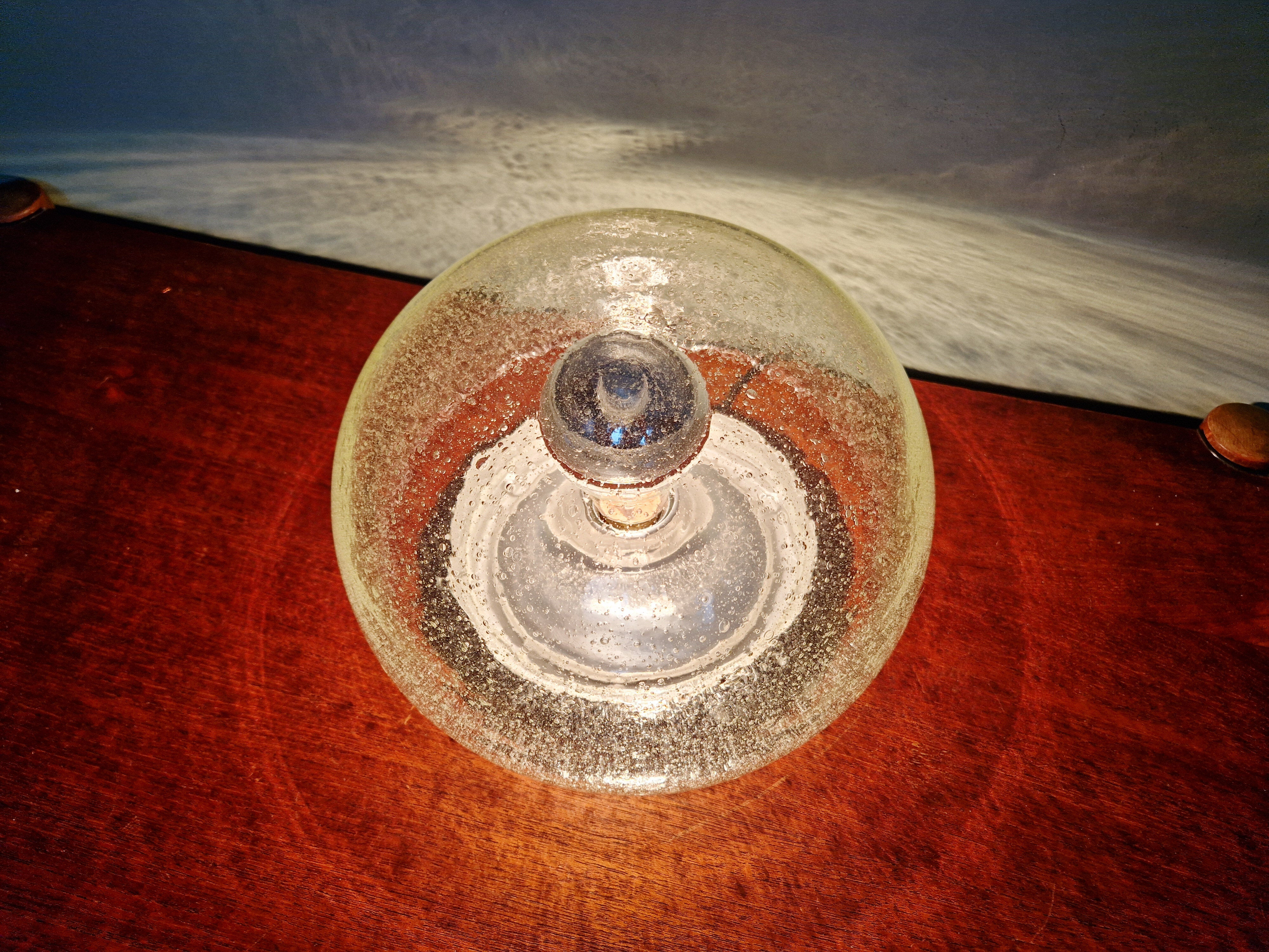 Ceiling light/wall sconce in blown bubble glass, Limburg, 1970