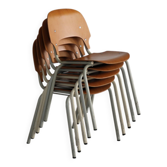 Chaises vintage | Chaises de salle à manger | Chaises empilables | Ensemble de 5 pièces