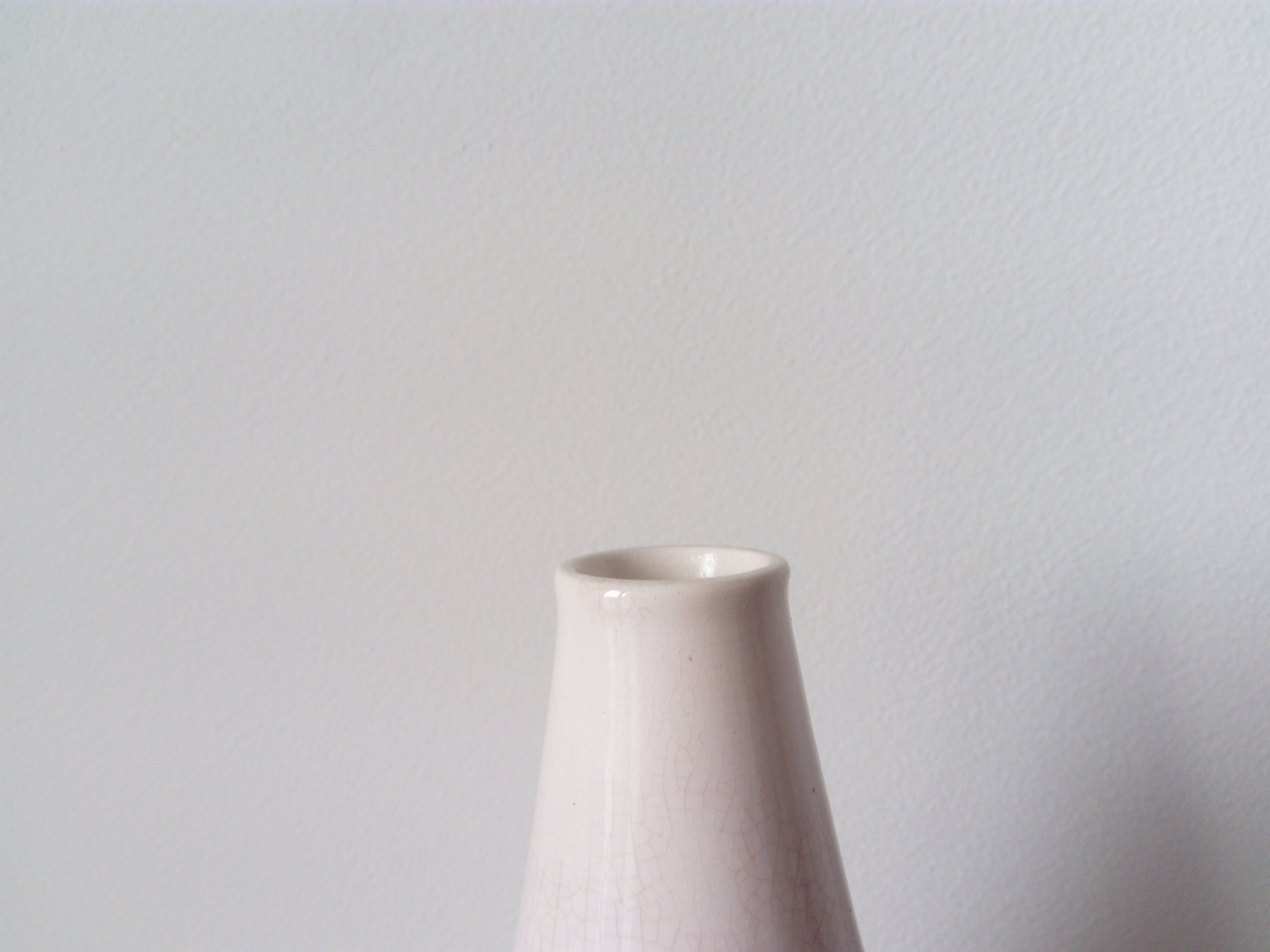 off-white/cream crackled glaze ceramic vase