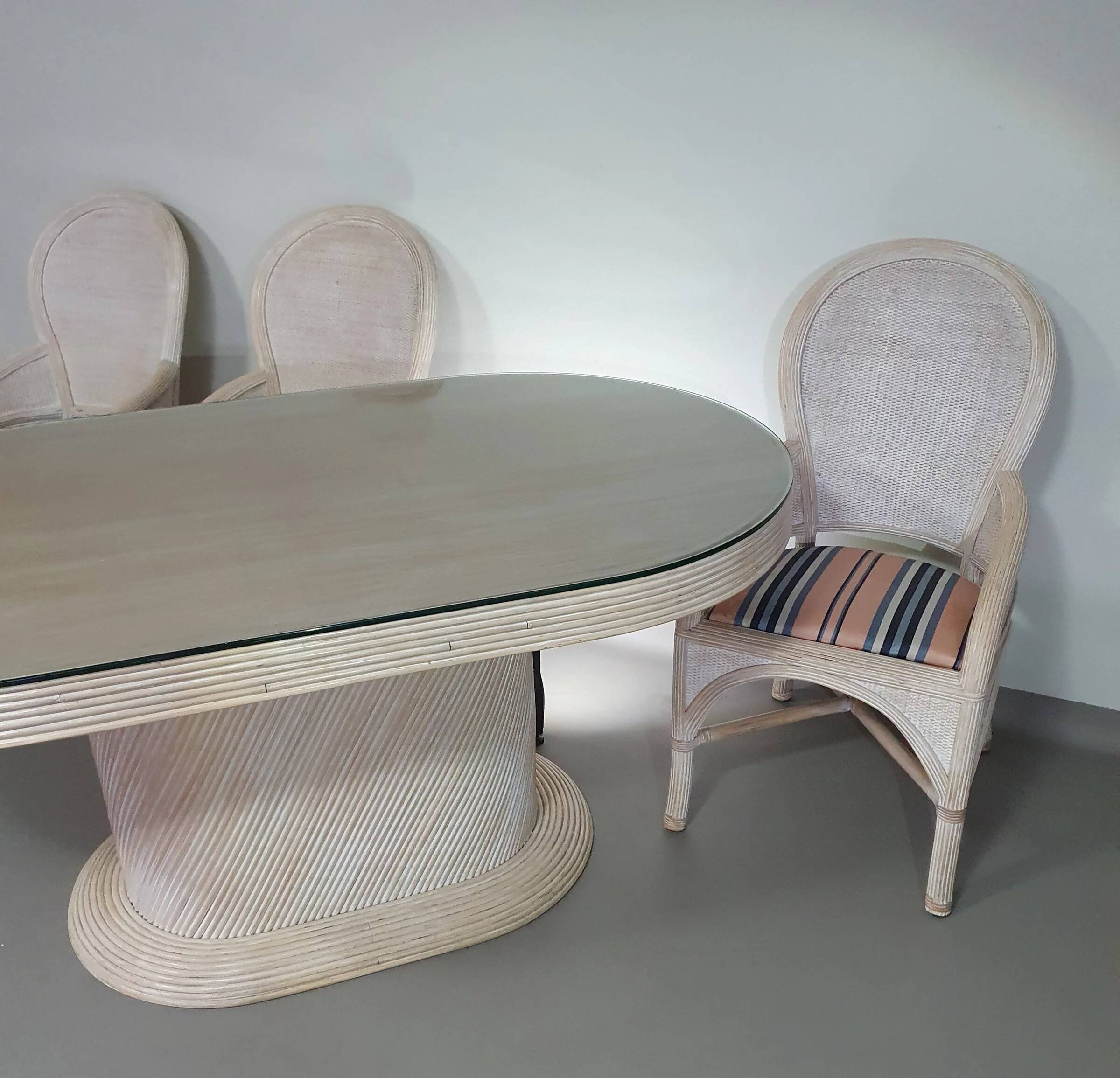 Pensil reed / Split reed table / 3 × chair / dining set