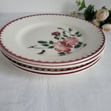 4 assiettes à dessert Sarreguemines épernay faïence vintage