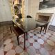 Dining table glass and wood. Italian vintage from the 80s.