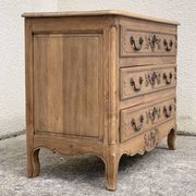 Louis XV style chest of drawers, solid raw oak, 1920.