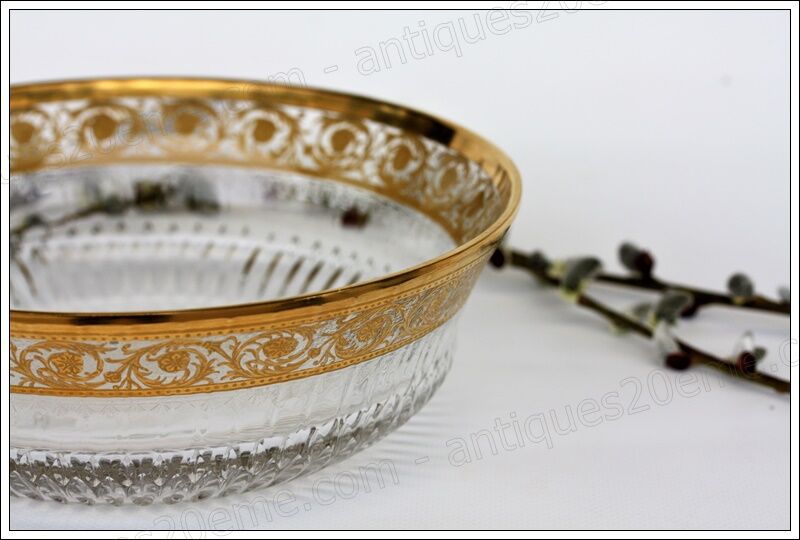 Large flared St Louis Crystal model Thistle gold.