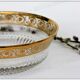 Large flared St Louis Crystal model Thistle gold.