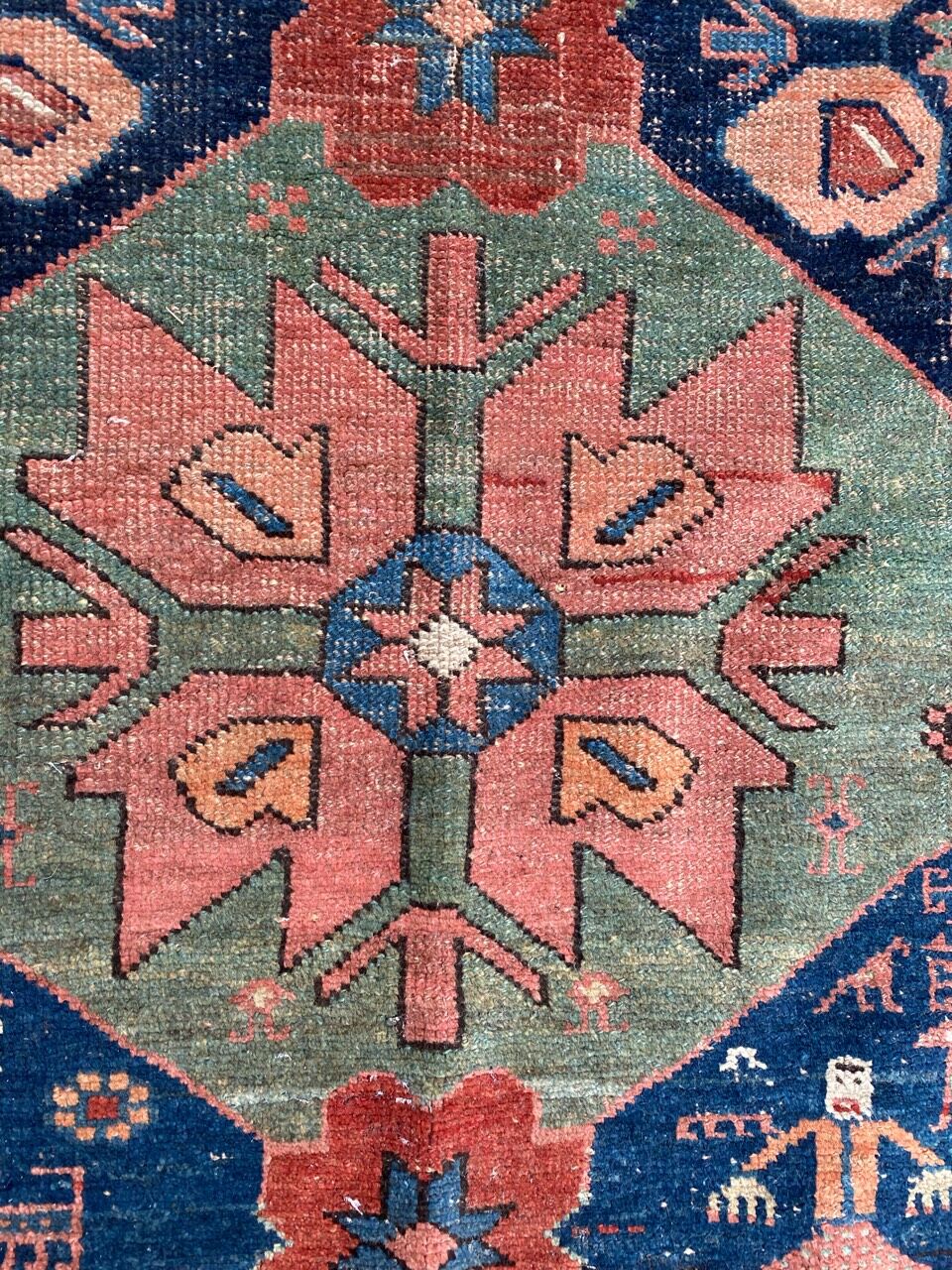 Pretty old Persian tribal Kurdish carpet 124x268 cm