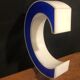 Letter C Vintage panel in Plexiglas