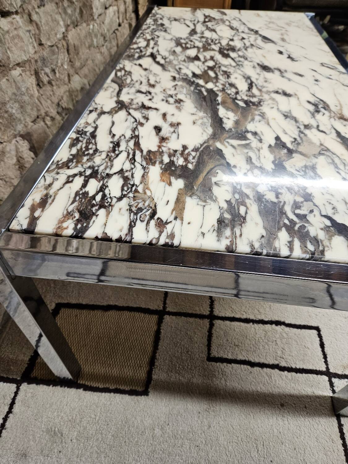 Chrome marble coffee table 1970"vintage