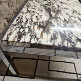 Table basse chromé marble 1970"vintage