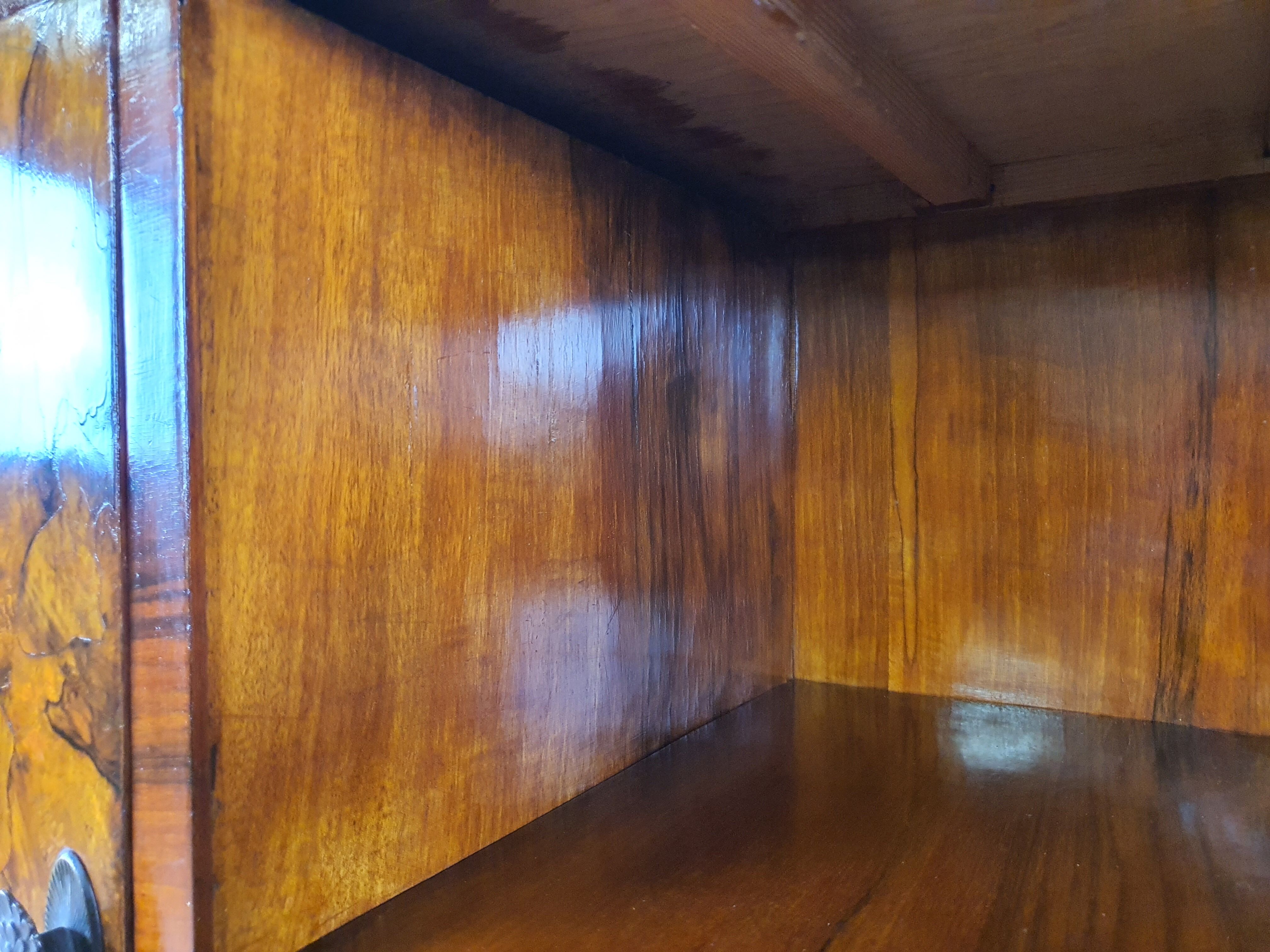 Art deco dining room sideboard in briar with upstand, 1940s