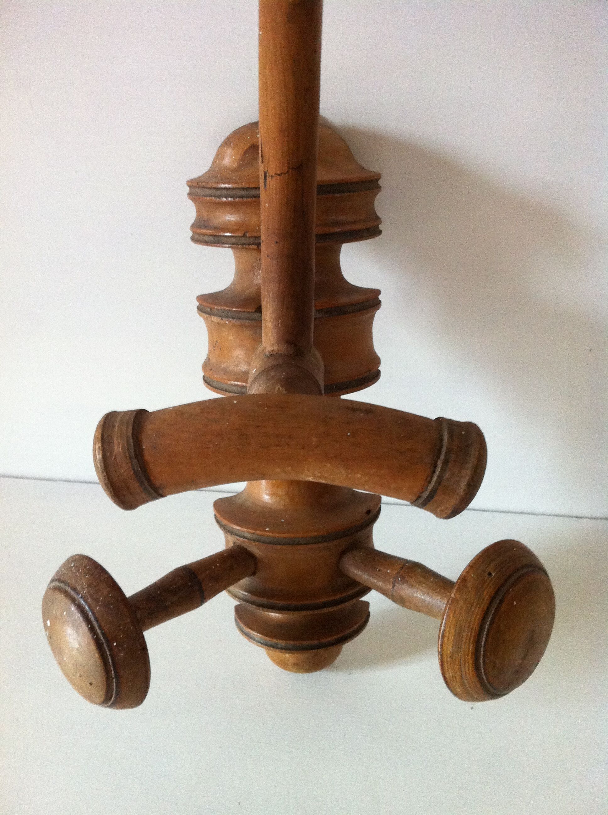 Old wooden patère turned