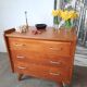 Commode chêne  pied compas, vintage reconstruction