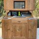 Parisian art deco 2-part buffet renovated in solid oak and marble 1940