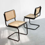 Pair of S32 Cantilever Chair by Marcel Breuer, Dark Edition, 1980s