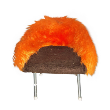 Armchair of child in 1970, metal and orange rug