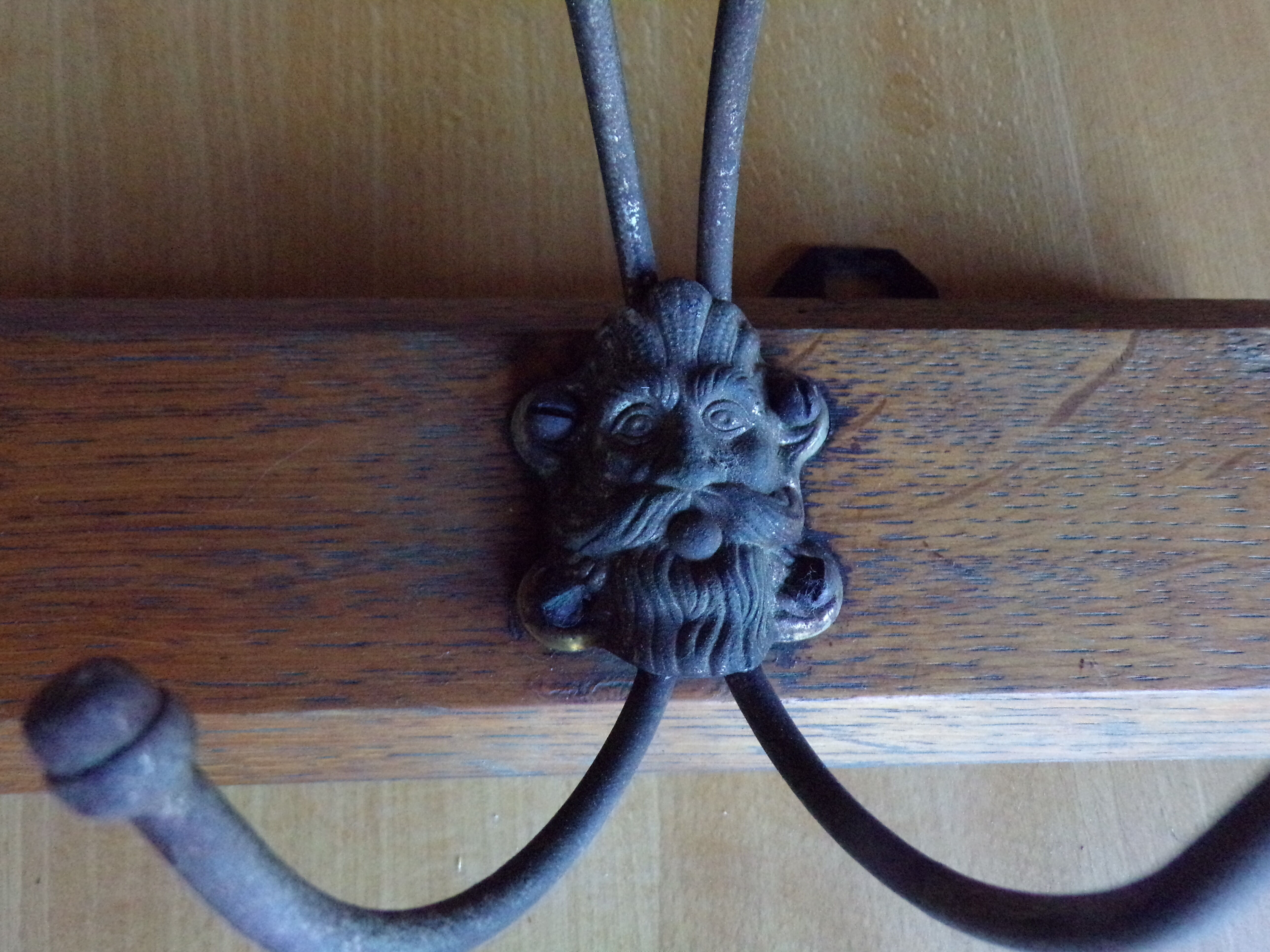 Wooden wall coat rack