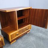 Pair of Italian Mid-Century Walnut Nightstands, 1950s