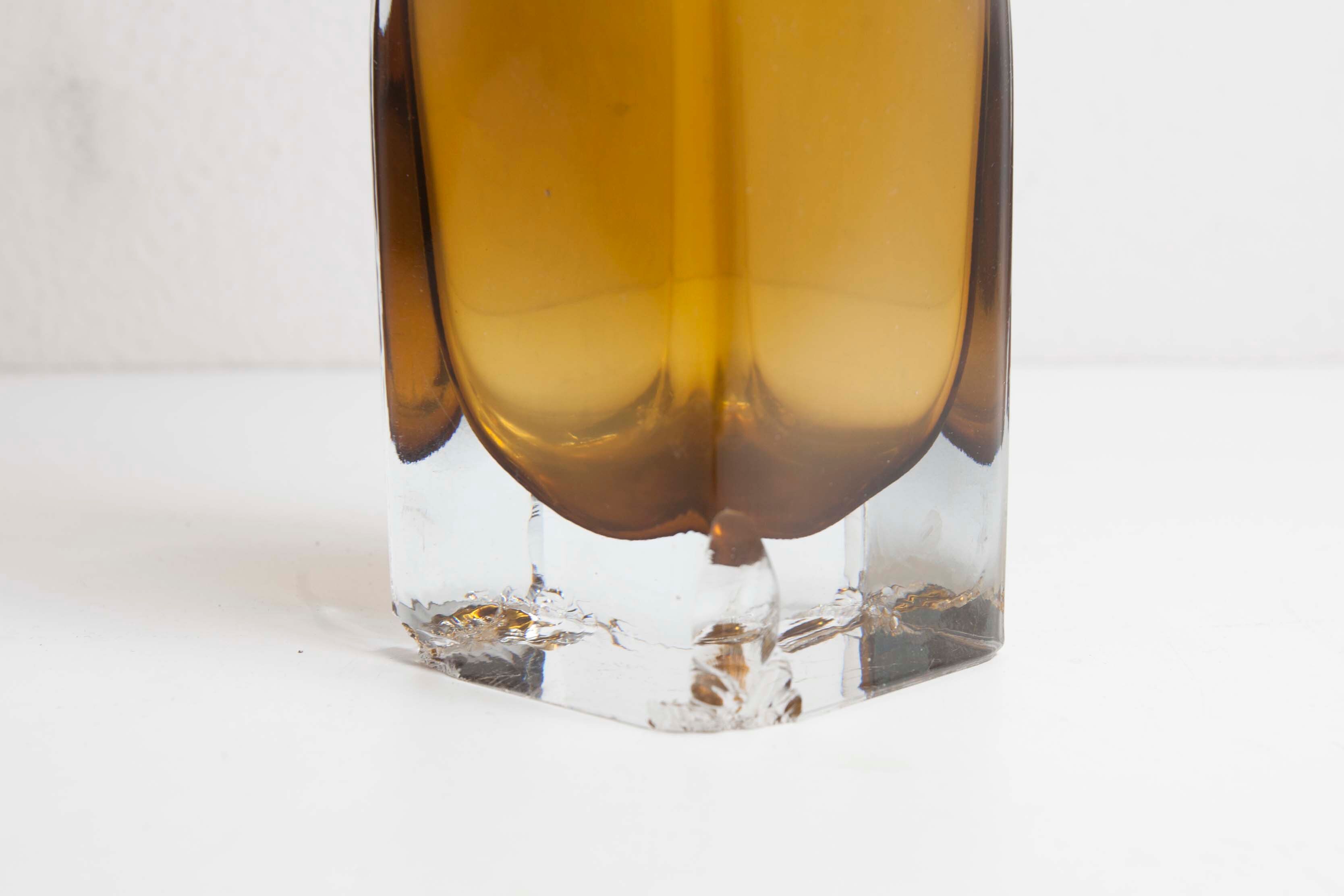 Vase soliflore Murano jaune orange