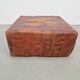 Brown Leather Pouf with Patchwork from de Sede, Switzerland, 1970s
